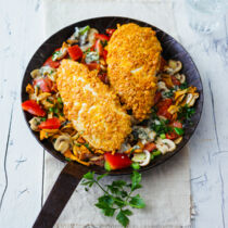 Knusprige Hähnchenbrust mit Pilzen Knusprige Hähnchenbrust mit Pilzen