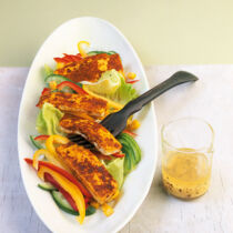 Würziger Tofu auf Salat Würziger Tofu auf Salat