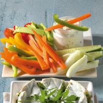 Gemüse mit Schafkäse-Dip