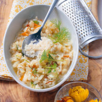 Fenchelrisotto mit Ringelblumen Fenchelrisotto mit Ringelblumen
