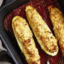 Zucchini mit Kartoffel-Petersilienwurzel-Kruste Zucchini mit Kartoffel-Petersilienwurzel-Kruste