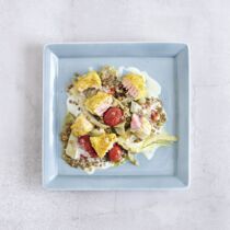 Kokoslachs mit Linsen Kokoslachs mit Linsen