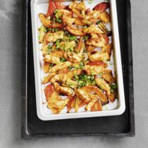 Chili-Erdnuss-Hähnchen vom Blech