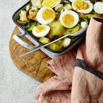 Stockfisch à Brás mit 
Kartoffeln und Ei