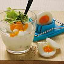 Eiersalat mit Gurken und Kresse Eiersalat mit Gurken und Kresse