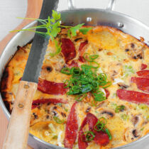 Ofentortilla mit Kartoffeln und Pilzen Ofentortilla mit Kartoffeln und Pilzen