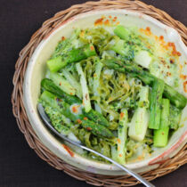 Grüner Nudelauflauf