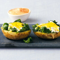 Backkartoffeln mit Spinat