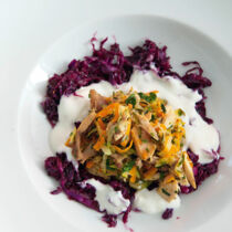 Karamellisiertes Blaukraut mit Hühner-Gröstl Karamellisiertes Blaukraut mit Hühner-Gröstl