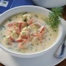 Blumenkohlsuppe mit Schinken