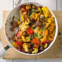 Gemüsepfanne mit Crôutons Gemüsepfanne mit Crôutons