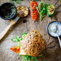 Grillgemüse-Tofu-Burger