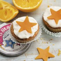 Orangen-Marzipan-Cupcakes