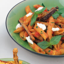 Penne mit Auberginen Penne mit Auberginen