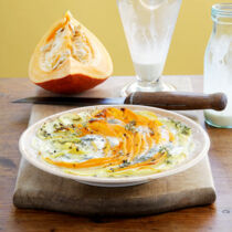 Kartoffel-Kürbis-Gratin mit Gorgonzola