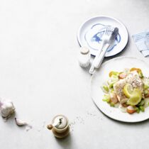 Kabeljau auf buntem Gemüse Kabeljau auf buntem Gemüse