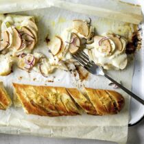 Kabeljau mit Käse und Birnen