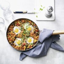 Shakshuka mit Linsen und Auberginen