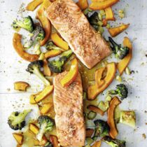 Ofenlachs mit Kürbis