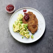 Seitanschnitzel mit Kartoffelstampf