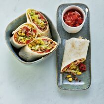 Mais-Hackfleisch-Wraps mit Salsa