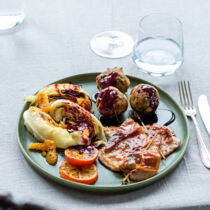 Saltimbocca mit Panettoneknödel Saltimbocca mit Panettoneknödel