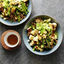 Bohnen-Birnen-Salat mit Räuchertofu