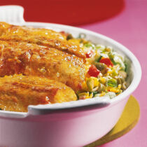 Fisch auf Olivenreis