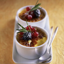 Crème brûlée aus weißer Schokolade