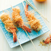 Knusprige Garnelen mit Orangen-Mango-Chutney