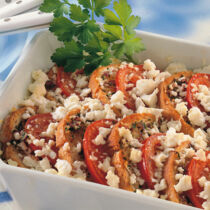 Tomaten-Brot-Gratin mit Feta