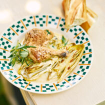 Huhn in Rieslingsauce