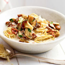 Spaghetti mit Pilzsugo Spaghetti mit Pilzsugo