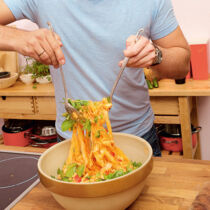 Pasta mit Lachs und Paprika