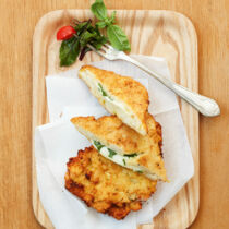 Gebackene Mozzarellaschnitten Gebackene Mozzarellaschnitten