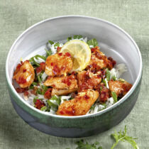 Zitronenhuhn mit Rucolareis