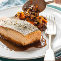 Lachsfilet mit Linsen