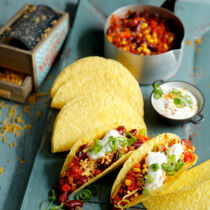 Tacos mit Chili und Orangencreme