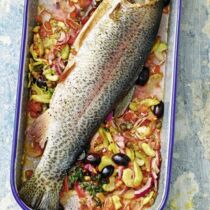 Ofenfisch auf Mangold mit Zitronenbutter