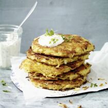 Pastinaken-Rösti mit Kressedip