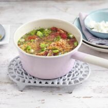 Linsensuppe mit Schafskäse