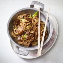 Nudeln mit Teriyaki-Rind