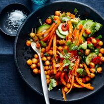 Rösche Kichererbsen mit Karamell-Möhren