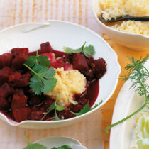 Rote-Bete-Ragout mit Kokospüree