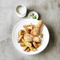 Hähnchenkeulen mit Wedges Hähnchenkeulen mit Wedges