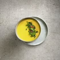 Kürbissuppe mit Chili-Spinat Kürbissuppe mit Chili-Spinat