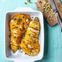 Hasselback-Kürbis Hasselback-Kürbis