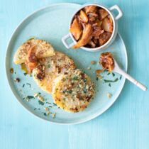 Steckrüben-Schnitzel mit Birnen Chutney Steckrüben-Schnitzel mit Birnen Chutney