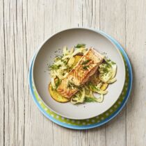 Lachsfilet mit Fenchel und Orange