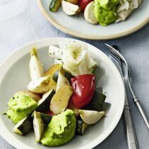 Gebackenes Gemüse mit Erbsendip Gebackenes Gemüse mit Erbsendip